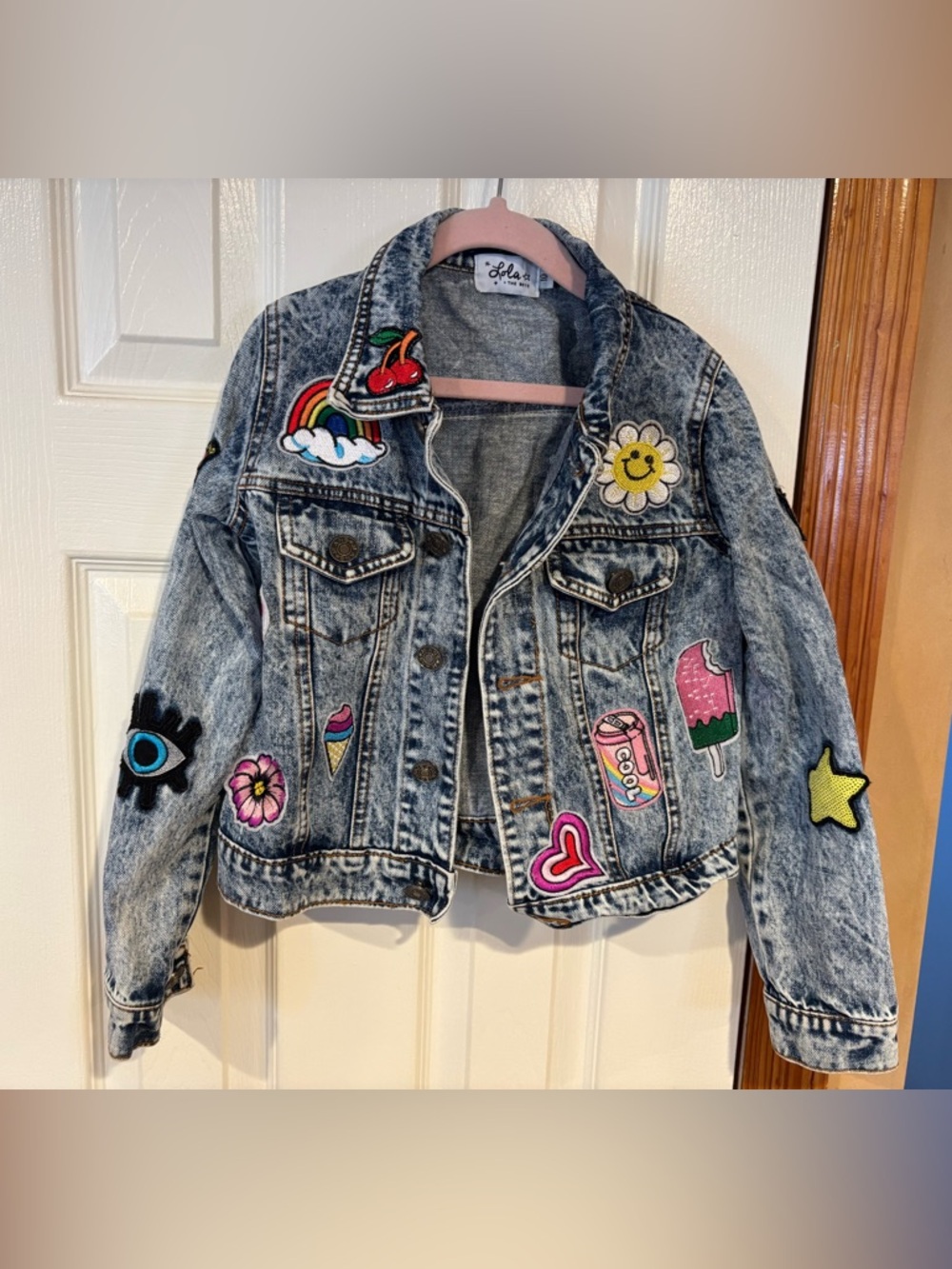 Lola  + the Boys - All About the Patch crop denim jacket (10)